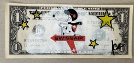 KeC: Snoopy Swissair Dollar, POP Art, signiert UNIKAT
