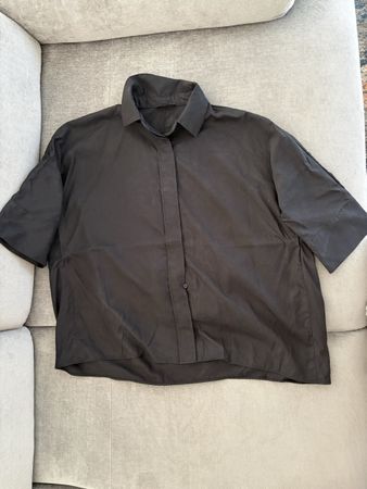 Damen Bluse COS schwarz Elegant Oversized Lyocell Grösse XS