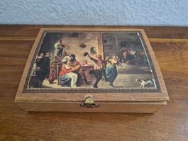 Alte Hediger Corona Zigarren Holzbox Vintage Reklame Holz