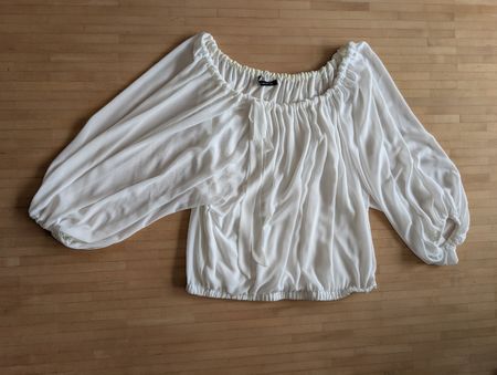 Zara Woman, Voluminöse Bluse, weiss, Grösse L