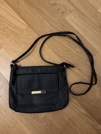 Handtasche, schwarz, Kunstleder