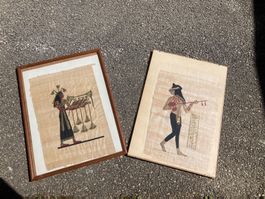 2 Papyrus Égyptien sous cadrs- environ 54x44cm