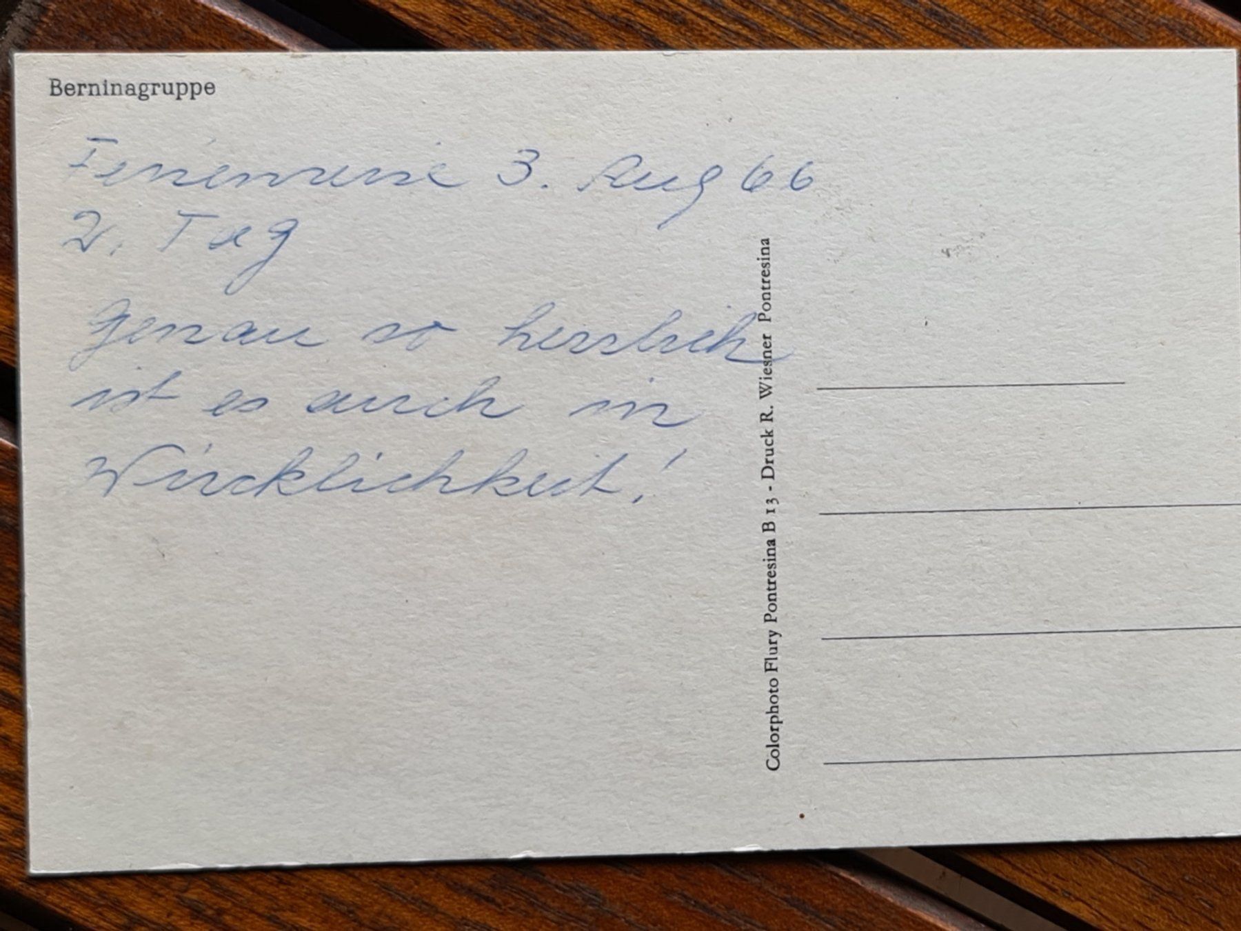 Cartoline postali: Ansichtskarte Bernina Gruppe – Usato da Dintikon venduto da Vexi 1