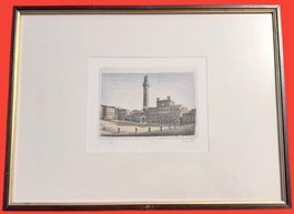 Acquaforte Siena Piazza del Campo - Firmata - no.39/150