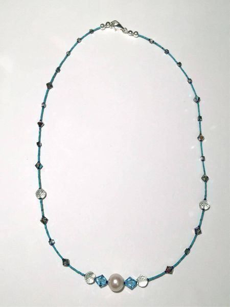 Ketten: ULTRA FEINES TÜRKIS COLLIER SWAROVSKI – Neu (gemäss Beschreibung) aus Basel von Chili007 6