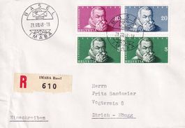 1948, IMABA-Block Einzelwerte, Nr. W29+W30+281, auf R-FDC.