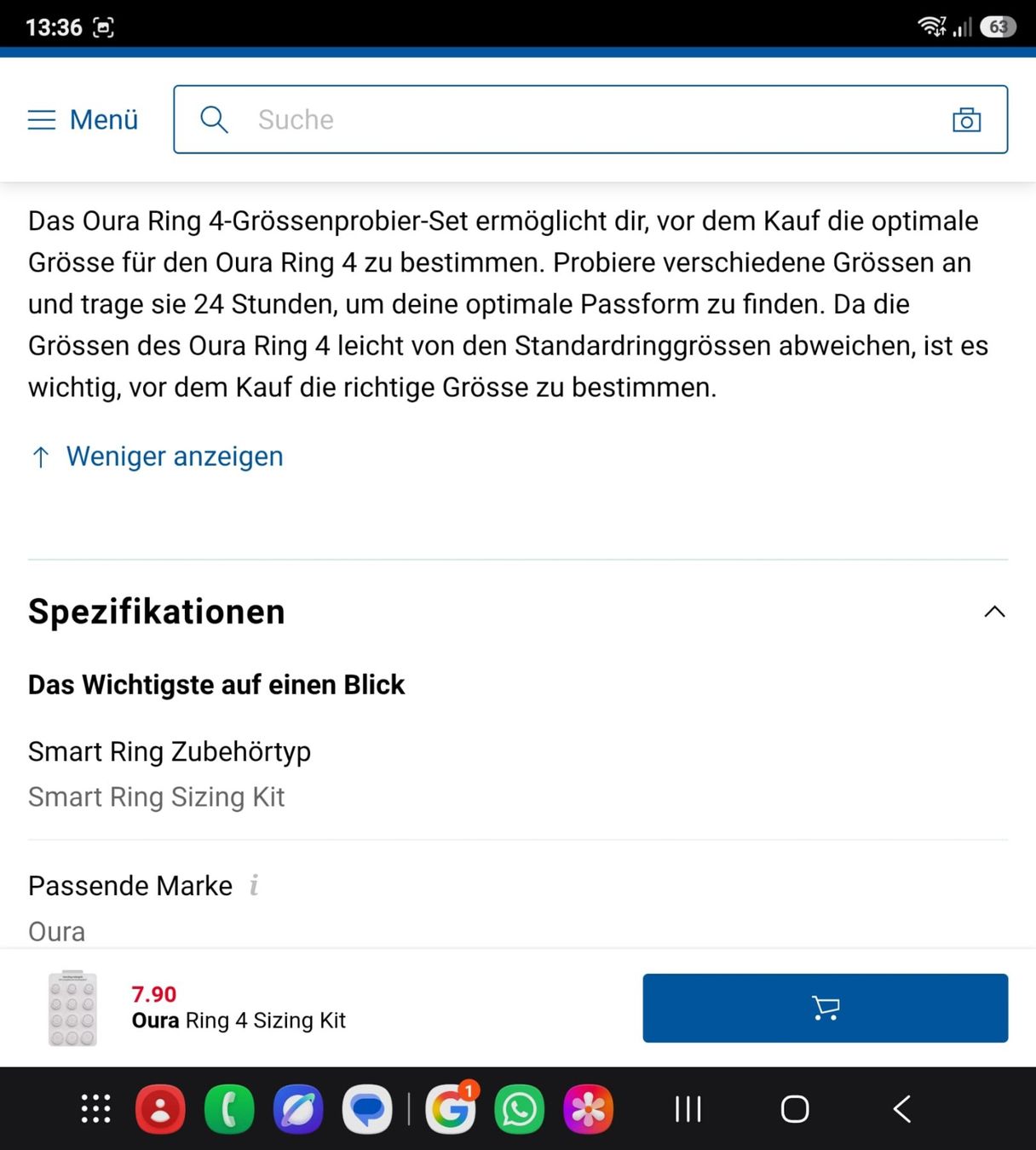 Bagues: Oura Ring 4 Sitzing Kit (testgrössenringe) – Neuf avec emballage d'origine à Wikon par Speedy_li 1