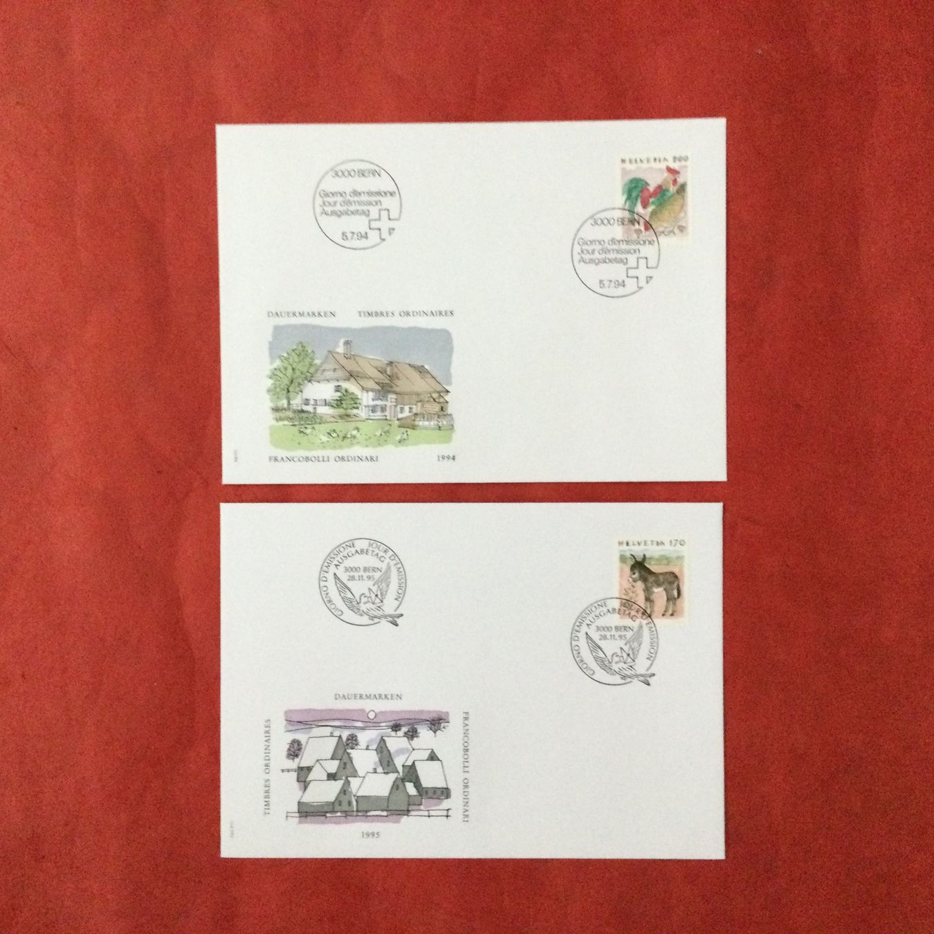 Alle Briefmarken: FDC 1994 1995 Tiere II Satz + Einzelemarken. 7 FDC – Gebraucht aus S. Pietro von bro_jjl9 2