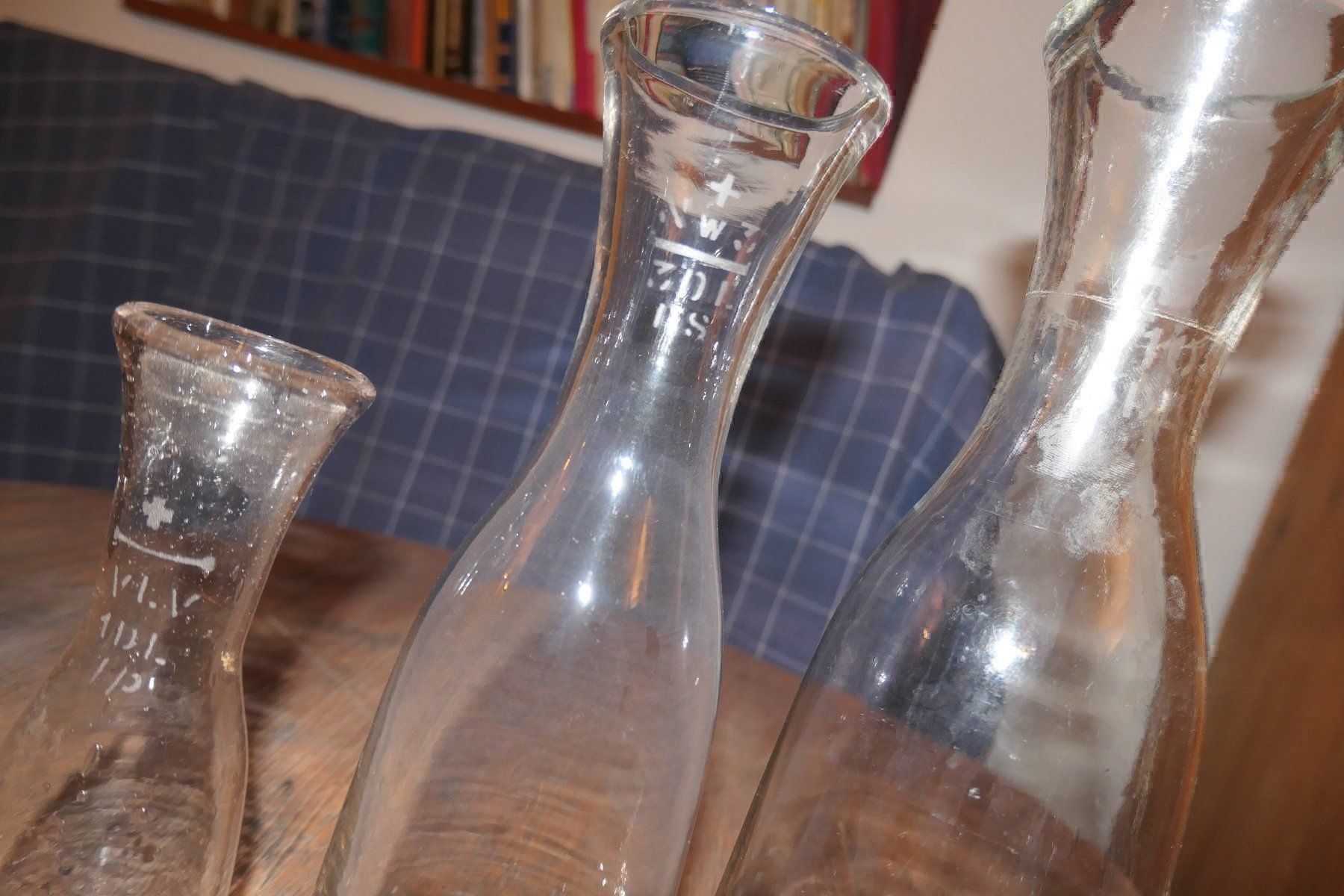 Caraffe: 3 geeichte Karaffen für Wein oder Wasser oder... – Usato da Fürstenaubruck venduto da PizBeverin2018 1