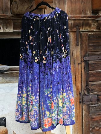 Vintage Jupe Maxirock xs s 34 Boho Hippie Rayon 90er