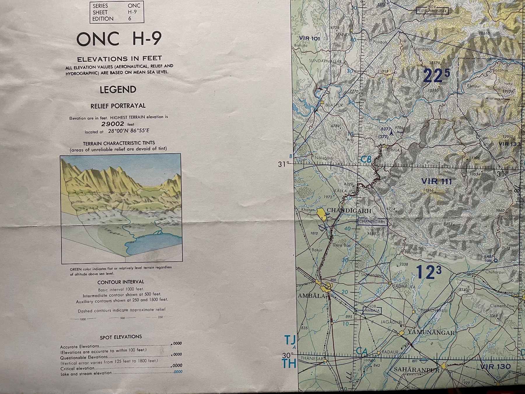 Cartine & Atlanti: Cartes navigation aérienne vintage TPC & ONC – Usato da Nyon venduto da Moeda 1