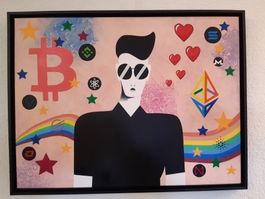 Peinture pop art edition 80x60 - Bitcoin/crypto/nft/metavers
