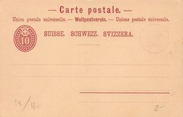 Postkarte Ganzsache ungelaufen - 10 Rp geprägtes Wertzeichen