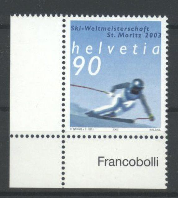 Tutti i francobolli: 2002, Skiweltmeisterschaft St. Moritz (2) ** – Usato da Willisau venduto da Vollstempel