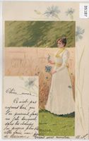 Mailick - Junge Frau im Kornfeld - UPU 1900 - Litho