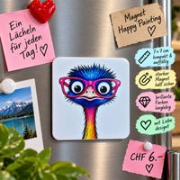Happy Painting Magnet Vogel Strauß abstrakt