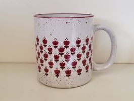 Mug vintage fleurs rouges