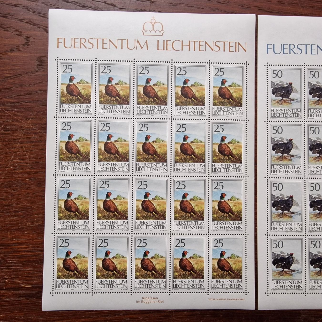 Tutti i francobolli: FL 1990 Serie Bogen "Jagd B-II" postfrisch – Nuovo (secondo la descrizione) da Aesch LU venduto da briefmarken.uray 1