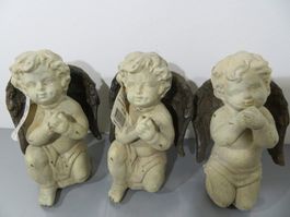 3 x Engel aus Polyresin, ca. 17 cm hoch