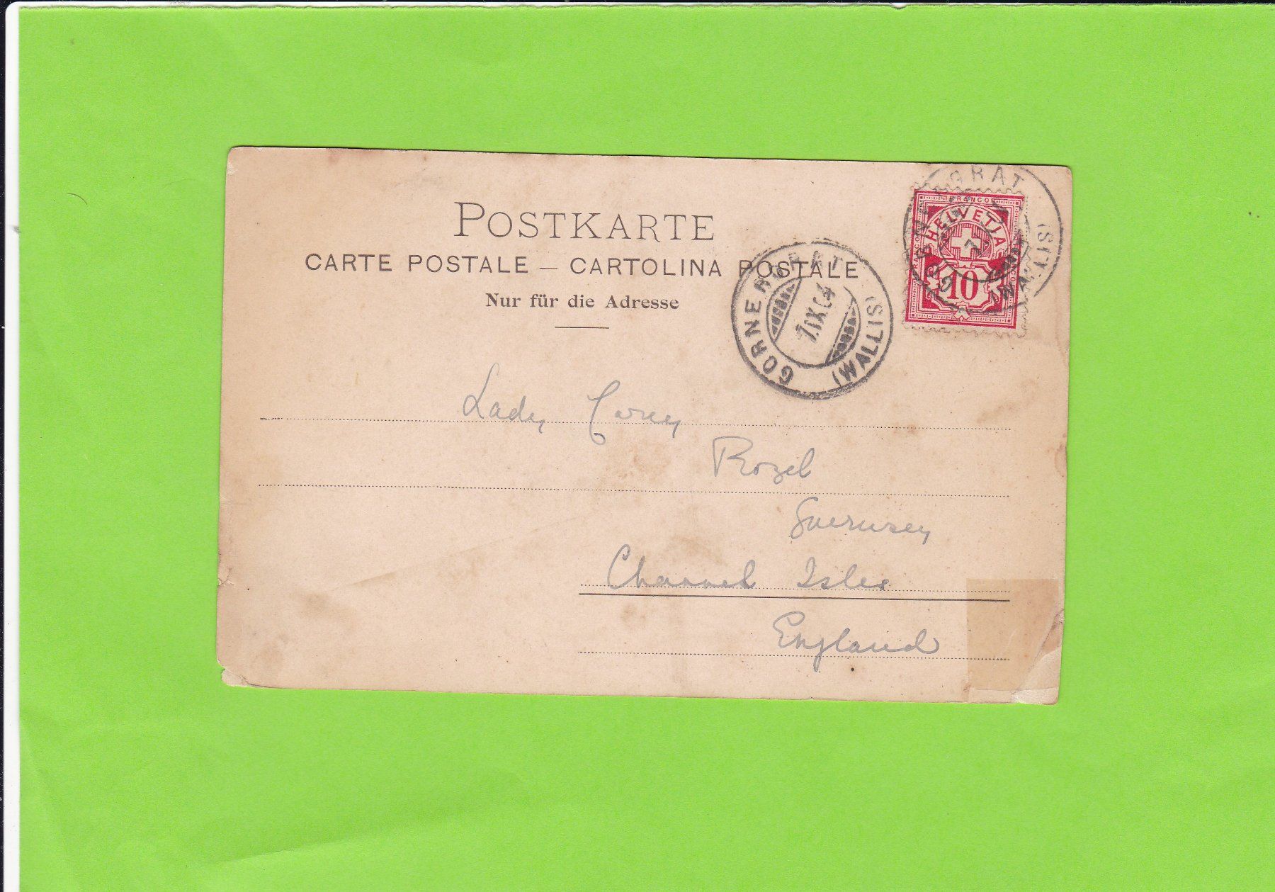 Cartoline postali: Zermatt--1904 versendet – Usato da St. Peterzell venduto da neckertal 1
