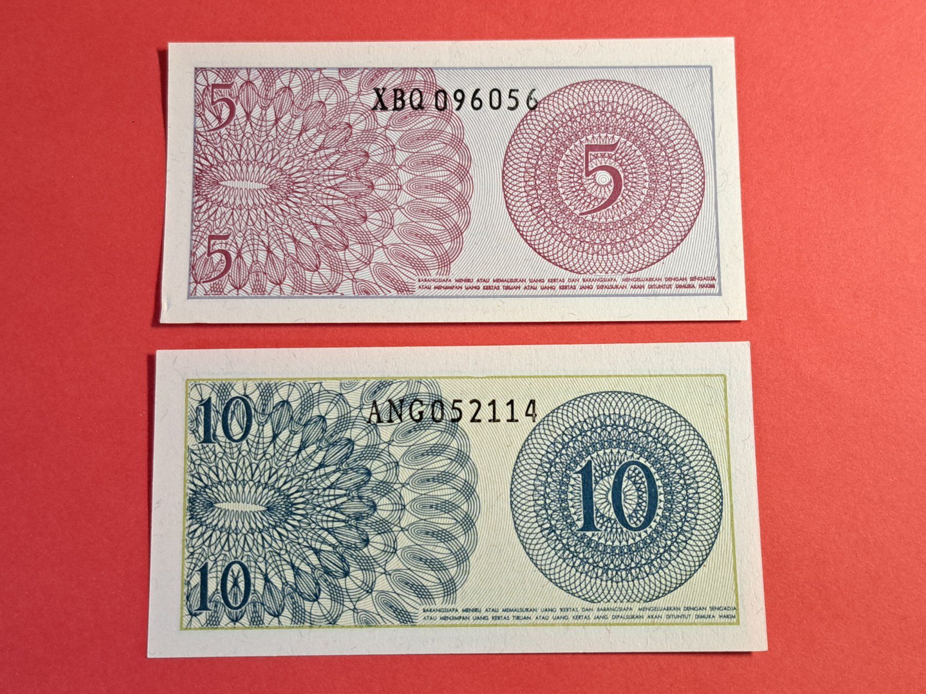 Banconote: INDONESIEN - 5 + 10 Sen 1964 UNC – Nuovo (secondo la descrizione) da Wichtrach venduto da LuckyLuke69 1