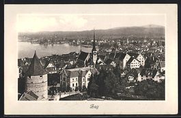 AK Zug, Teilansicht mit Kirche, 1914