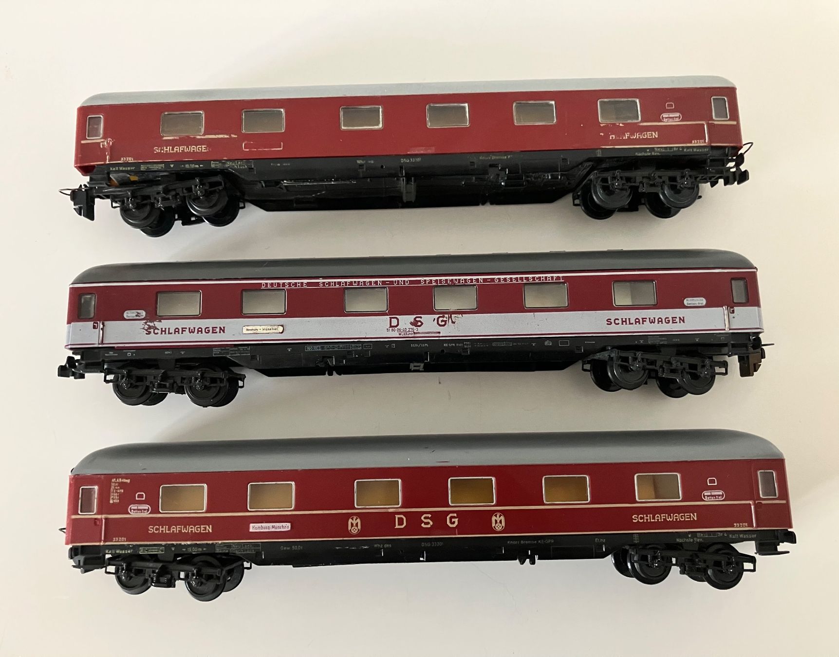 Modellini di ferrovie: 3 DSG Schlafwagen – Usato da Zürich venduto da Kue_Zuerich 1