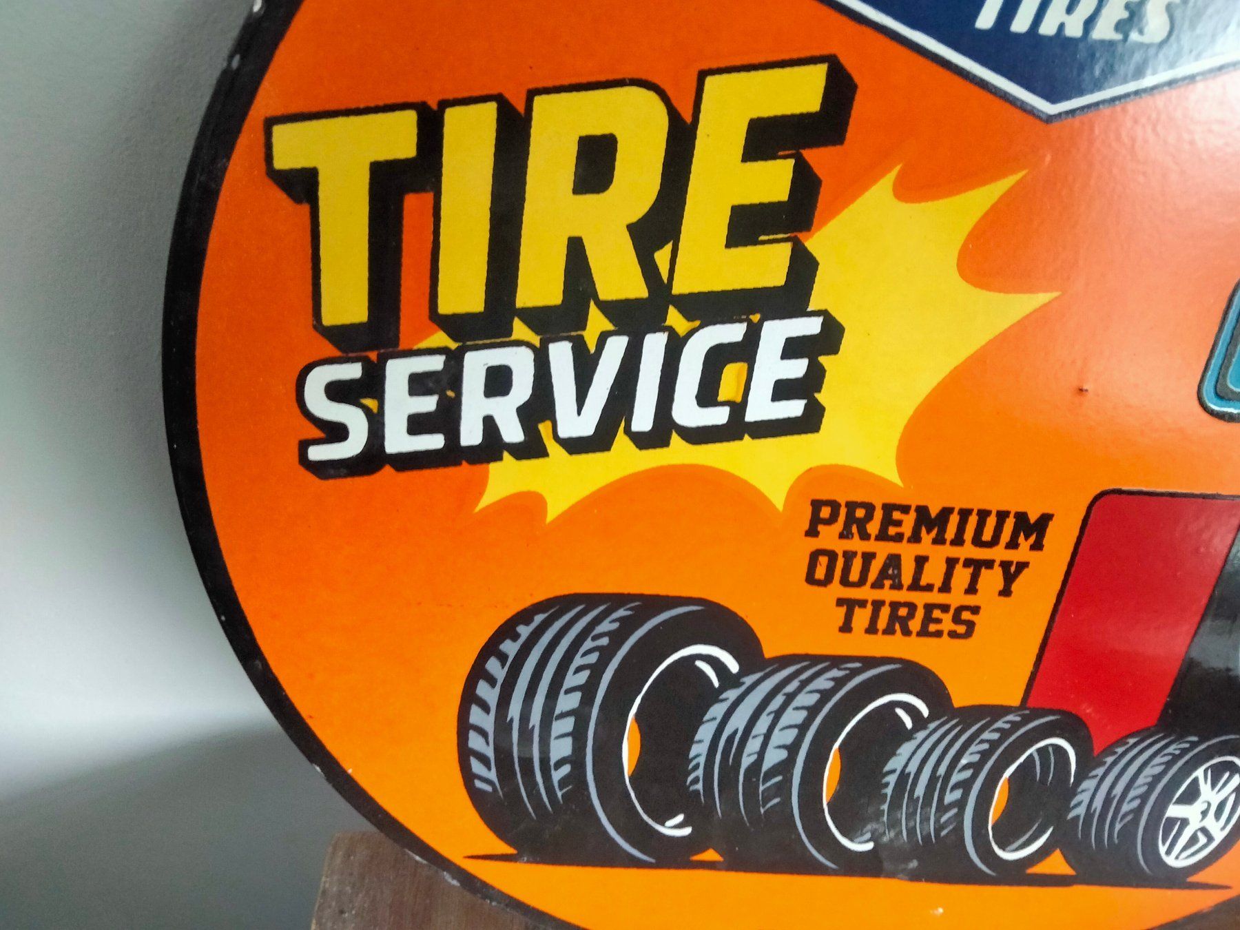 Goodyear Insegne: Werbeschild Emaille Good Year  / Rund 30cm – Usato da Wallenwil venduto da Md111 2