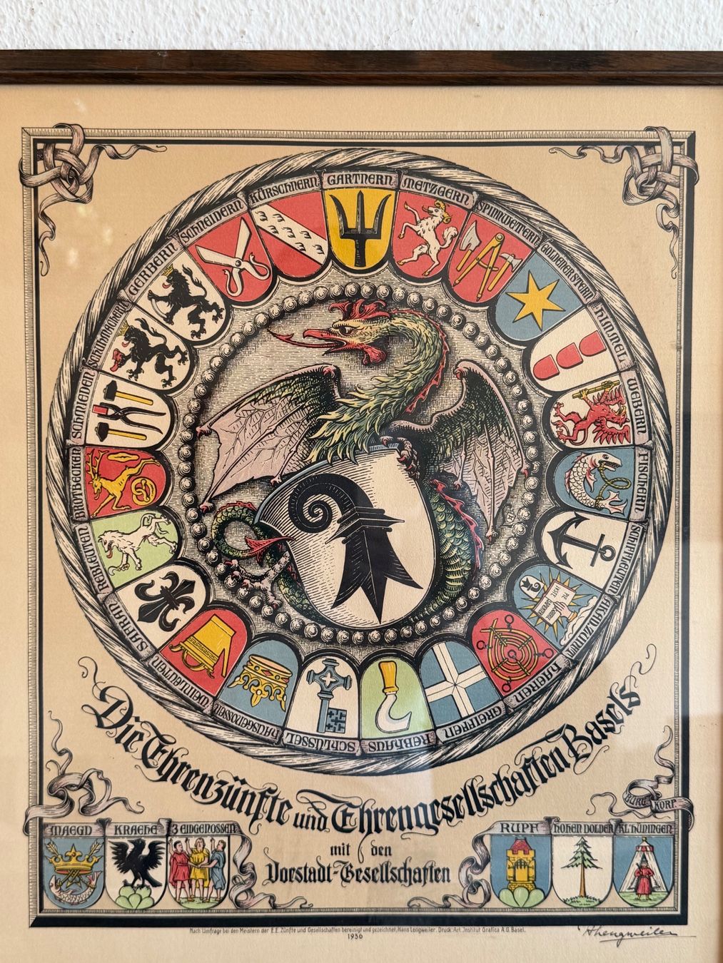 Tableaux: Historischen Wappen Basler Baslerstab – D'occasion à Basel par PAUL_ART 1