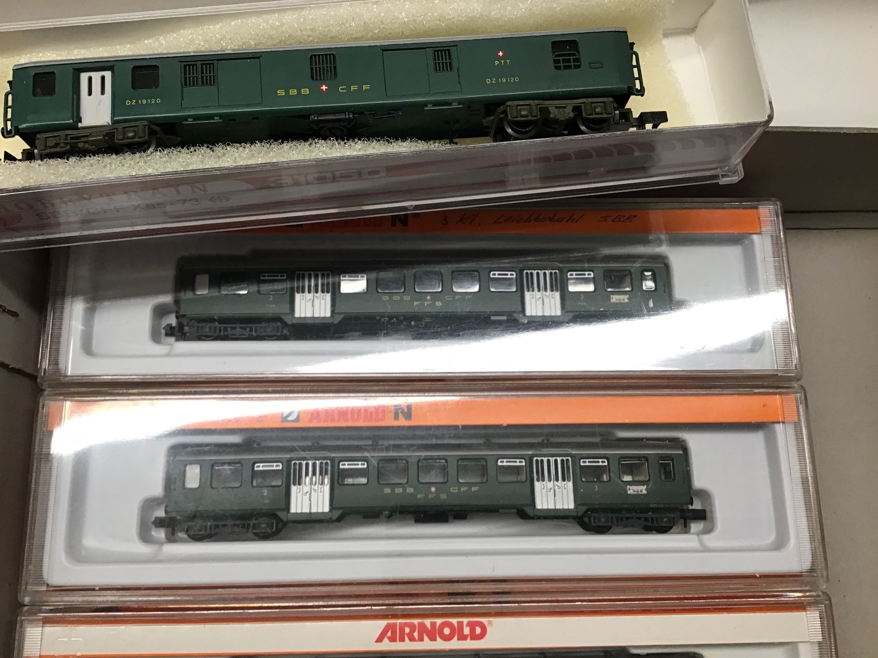 Arnold Modelleisenbahnen: Arnold N SBB CFF Wagen, 7 WAGEN ZUG – Neu (gemäss Beschreibung) aus Männedorf von Modellbau-wyss 1