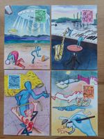 13 Ansichtskarten mit Pro-Juventute Briefmarke