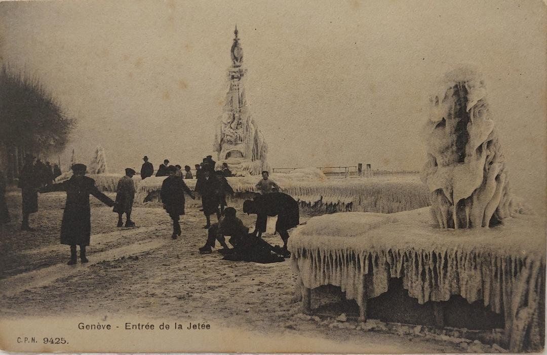 Cartoline postali: GENÈVE - Entrée de la Jetée en hiver – Usato da Delémont venduto da Domdom1