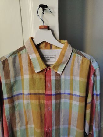 Chemise Officine générale en lin à carreaux taille L