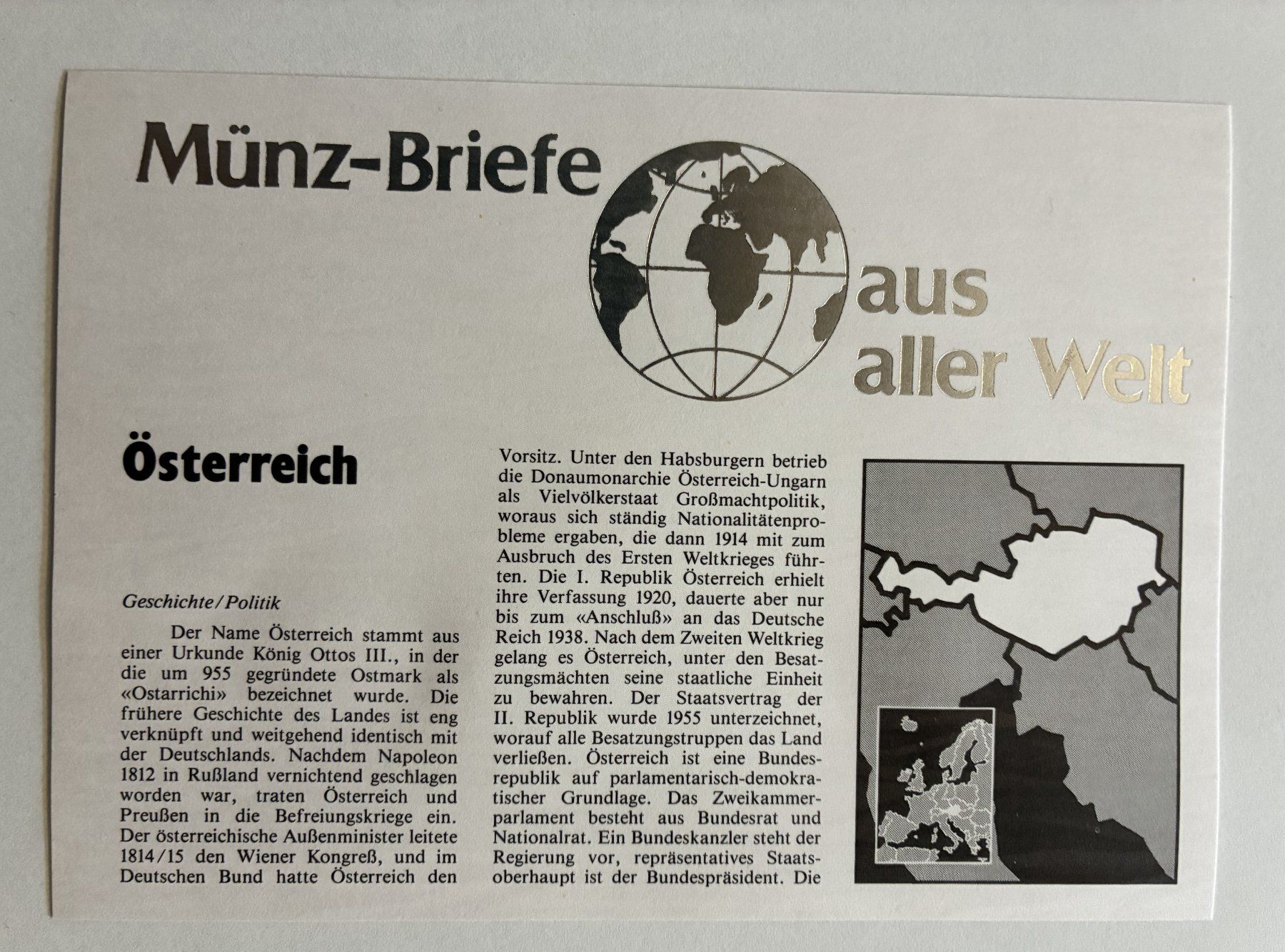 Tutti le monete: Münzbrief Österreich 1983 – Usato da Hätzingen venduto da bar_g6zj 2
