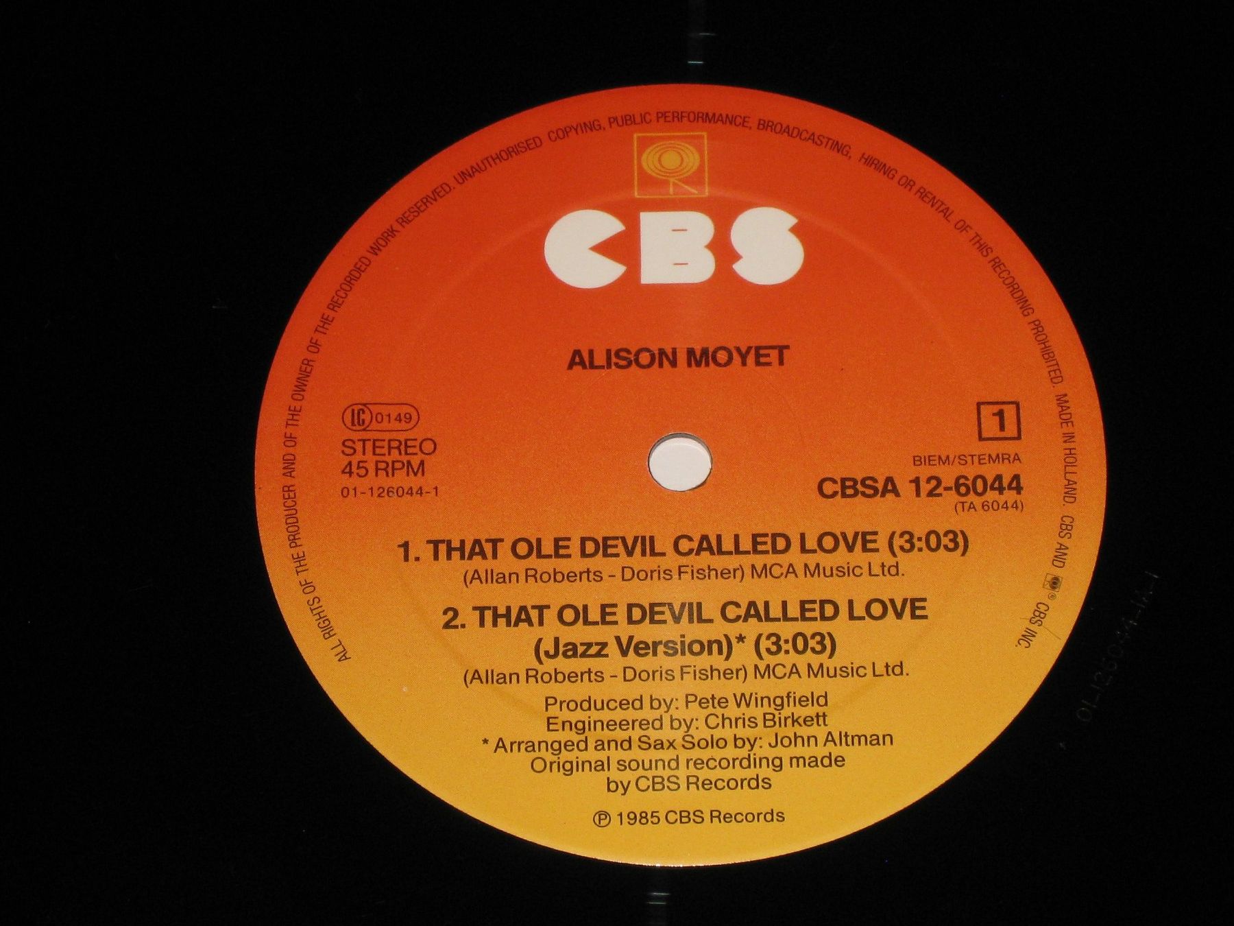 Dischi in vinile: MAXI - ALISON MOYET - THAT OLE DEVIL CALLED LOVE – Usato da Steckborn venduto da Quo7 1