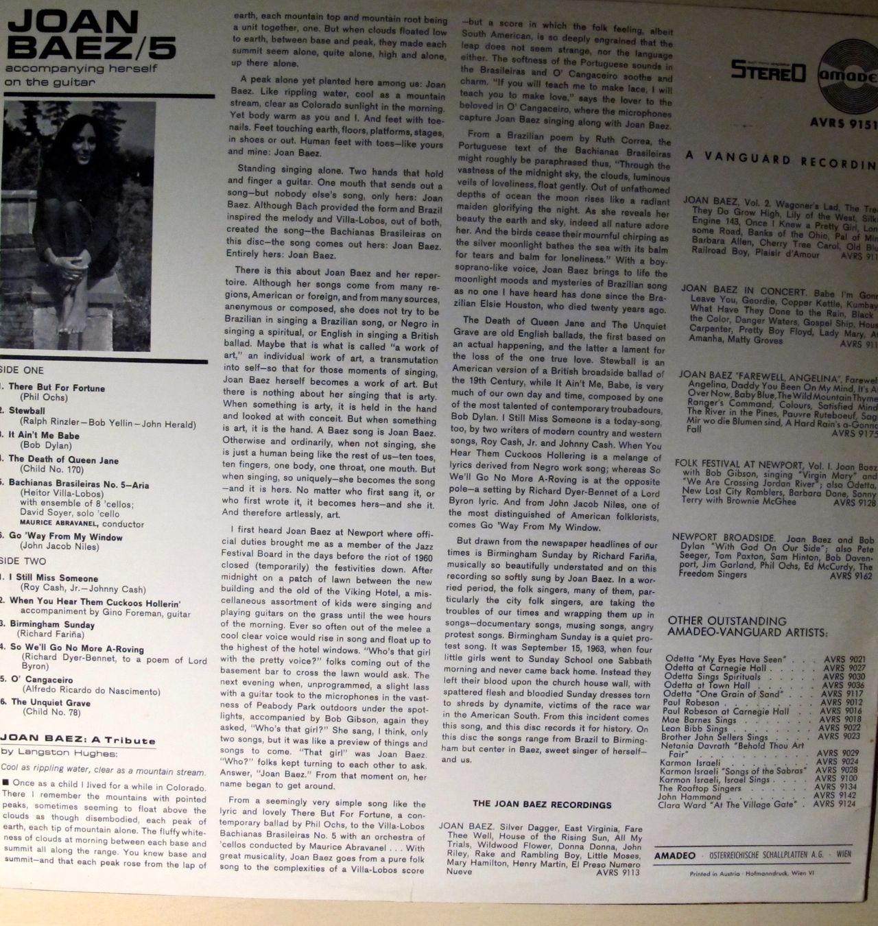 Dischi in vinile: Joan Baez - 5 (LP) – Usato da Bern venduto da hippoism 1