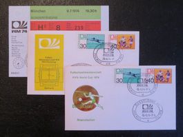 Ersttagsbriefe Fussball-WM 1974 in D