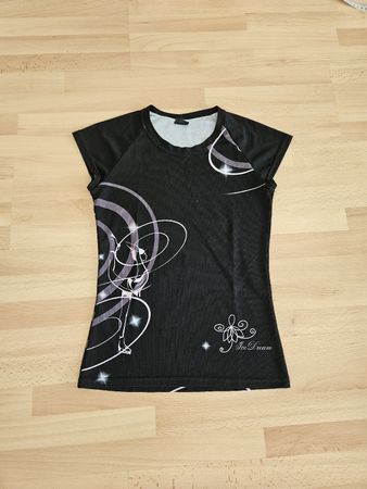 Damen T-Shirt schwarz Grösse S mit Eiskunstlauf Motiv
