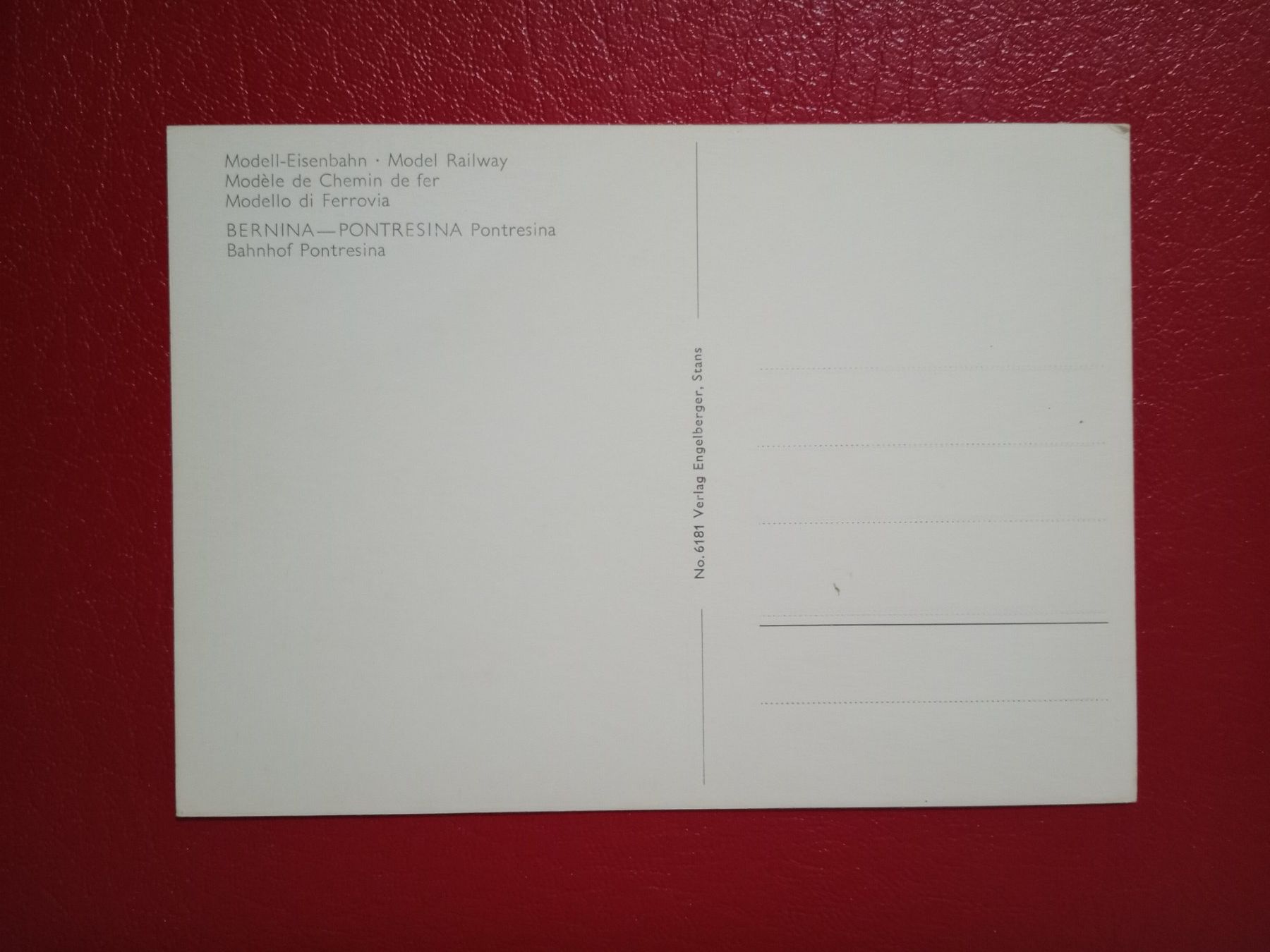 Cartoline postali: Modell Eisenbahn Bahnhof Pontresina – Usato da Küttigen venduto da Melisch1000 1