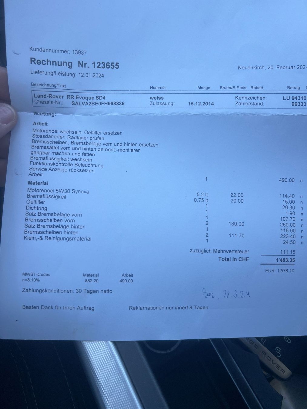 Land Rover Automobili: Land Rover Evoque SD 4 – Usato da Otelfingen venduto da hof74 6