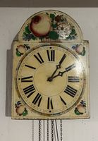 Wanduhr mit Gewichten und Pendel handbemalt