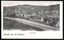 AK St. Gallen, Strassenpartie im Ort