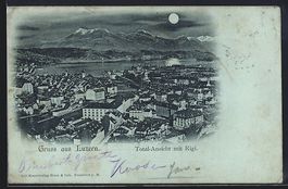 AK Luzern, Totalansicht mit Rigi, 1898