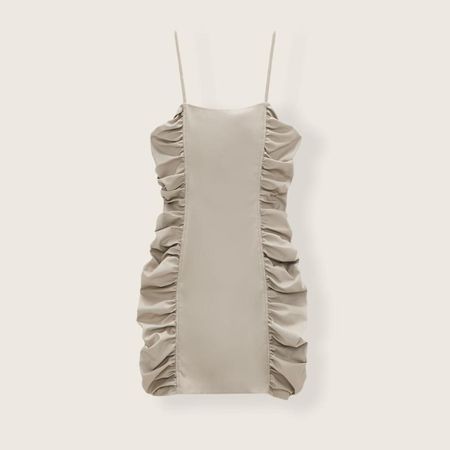 ZARA Kleid, Beige, Grösse S