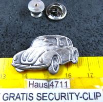 VW KÄFER AUTO PIN OLDI METALIC MIT SECURITY-CLIP VINTAGE