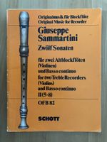 Giuseppe Sammartini Zwölf Sonaten für zwei Altblockflöten