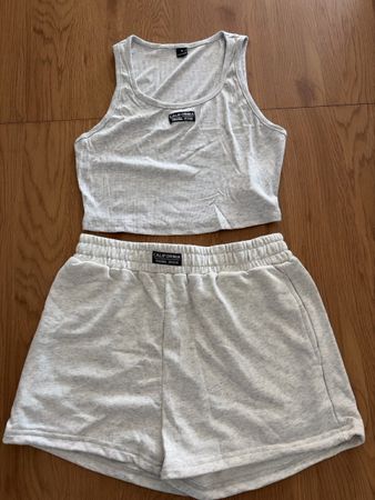Damen Set Top und Shorts grau Gr. M NEU