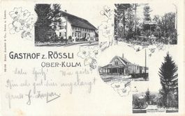 Oberkulm Gasthof zum Rössli und Bahnof mit Zug