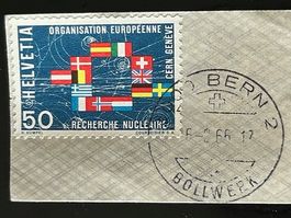 🐾 Bern  Bollwerk 1966 auf besonderer Briefmarke CERN Genf👍