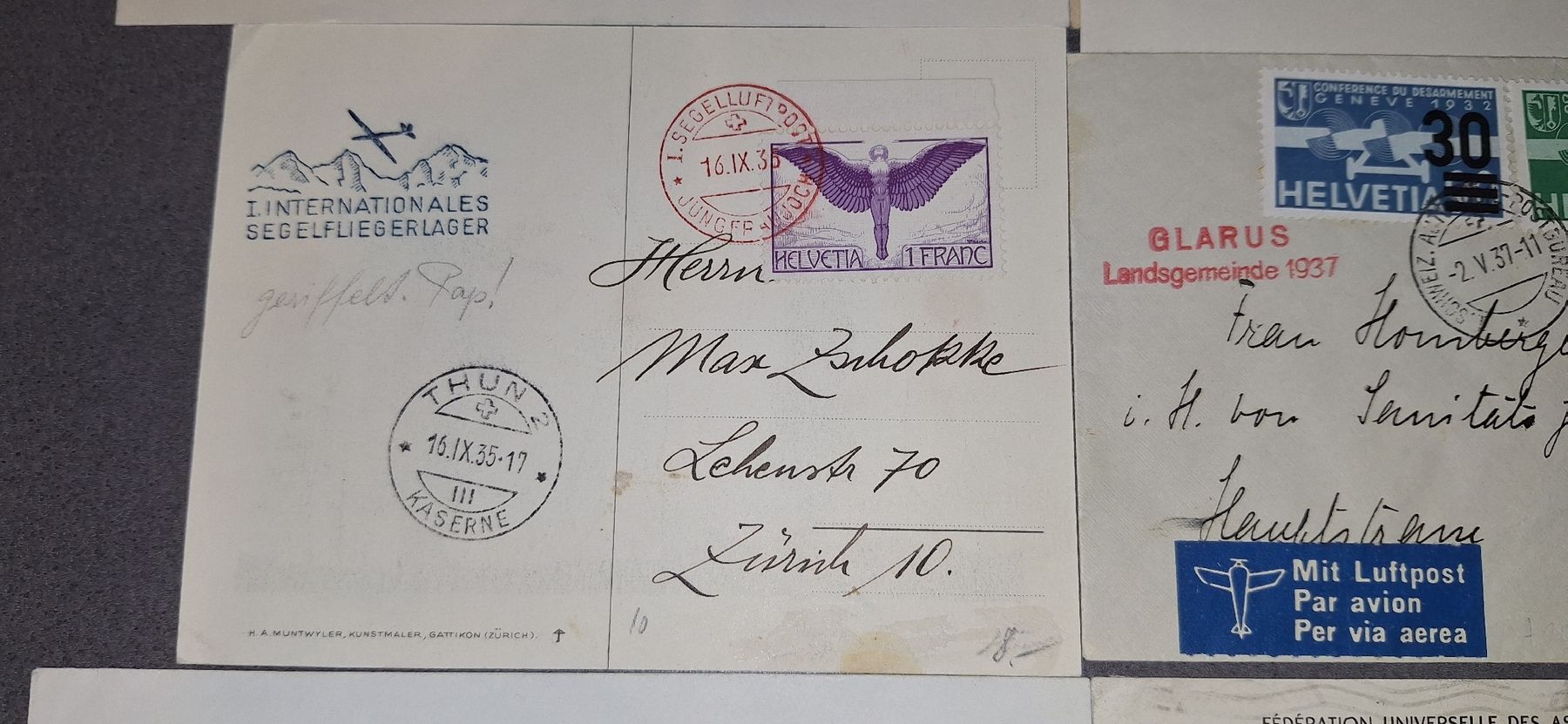 Tutti i francobolli: 6 Flugpost Brief – Usato da Balgach venduto da SIMEON27 3